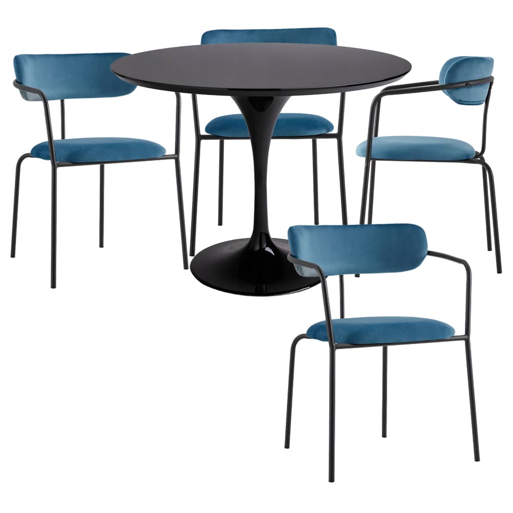 Обеденная группа стол FR 0221 и 4 стула FR 0550 - изображение 1