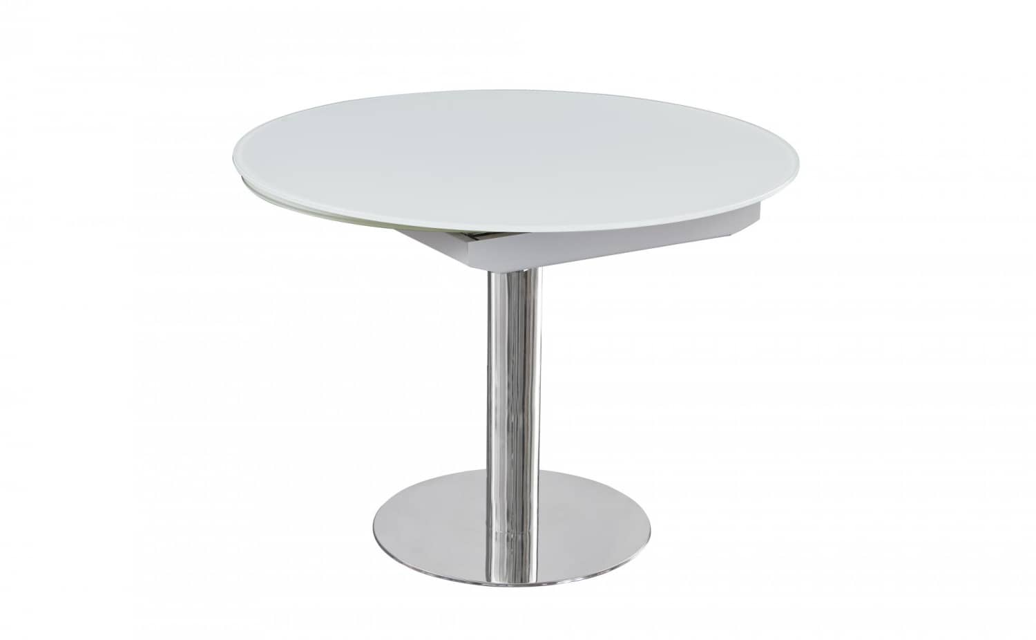 Стол обеденный раскладной Флорис MC6225DT-W,102(166)х102х77 см, белое стекло - изображение 1