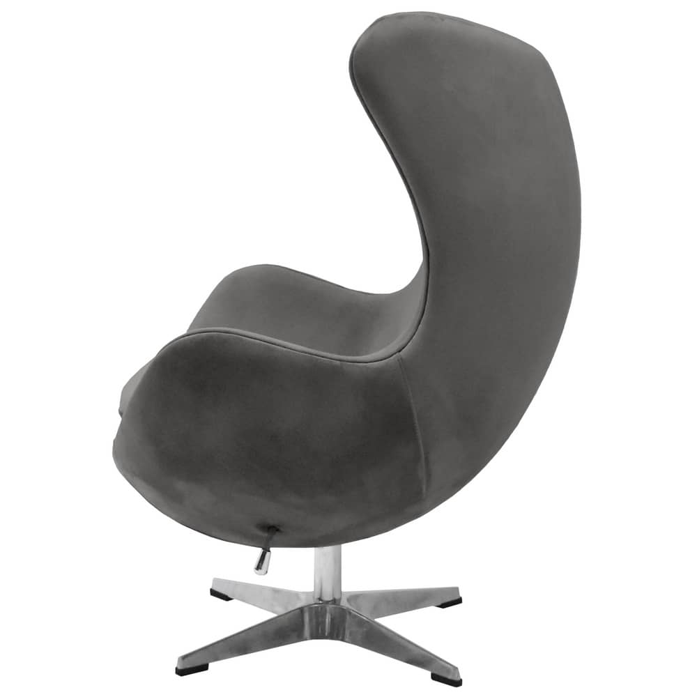 Кресло EGG CHAIR тёмно-серый, искусственная замша - изображение 4