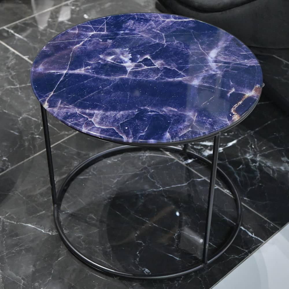 Набор кофейных столиков Tango темно-синий с чёрными ножками, 2шт - изображение 7