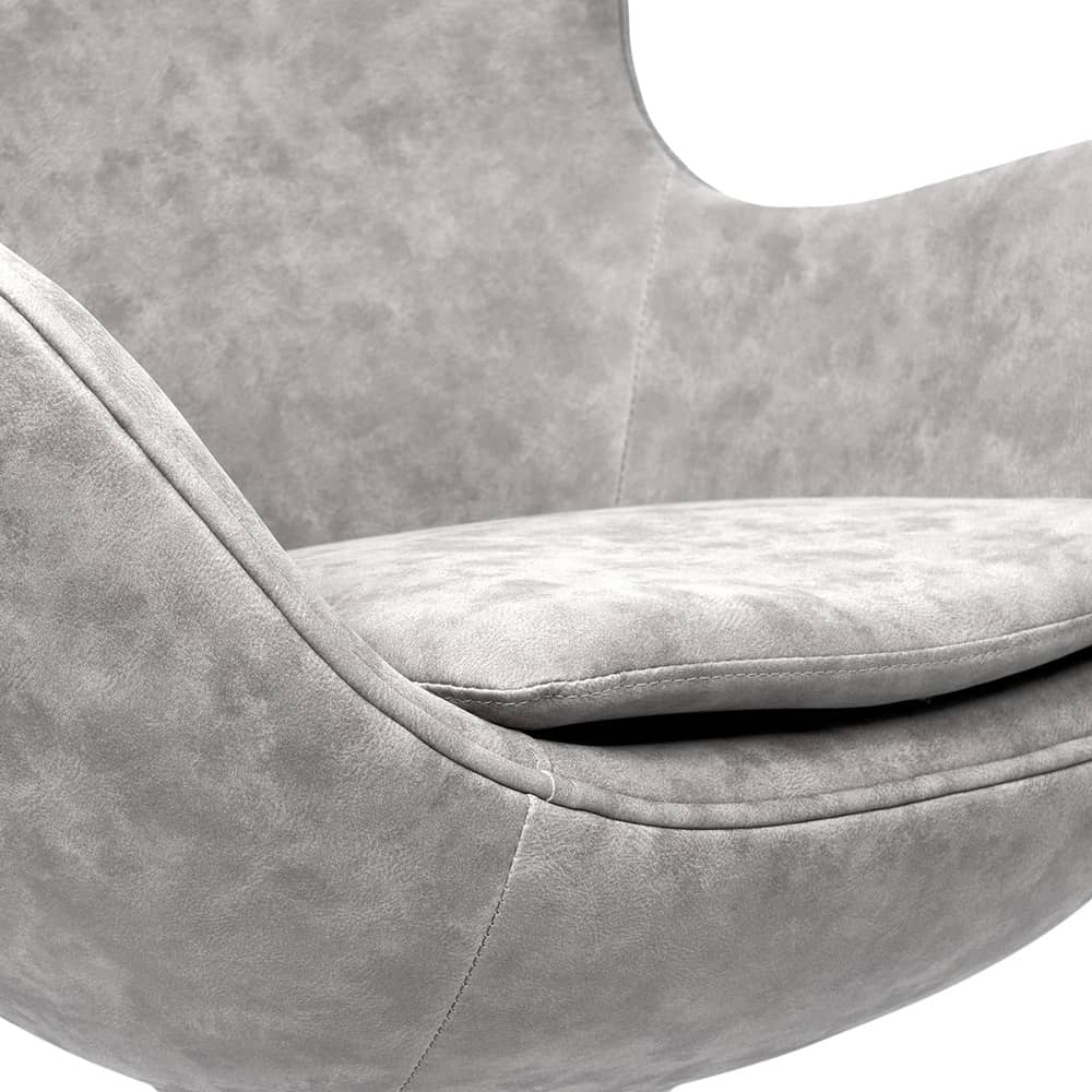 Кресло EGG CHAIR светло-серый матовый с эффектом состаренная кожа - изображение 5