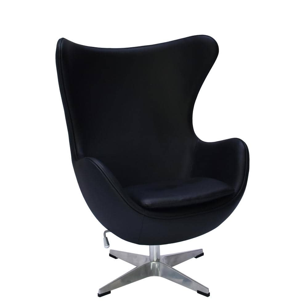 Кресло EGG CHAIR чёрный, натуральная кожа - изображение 1