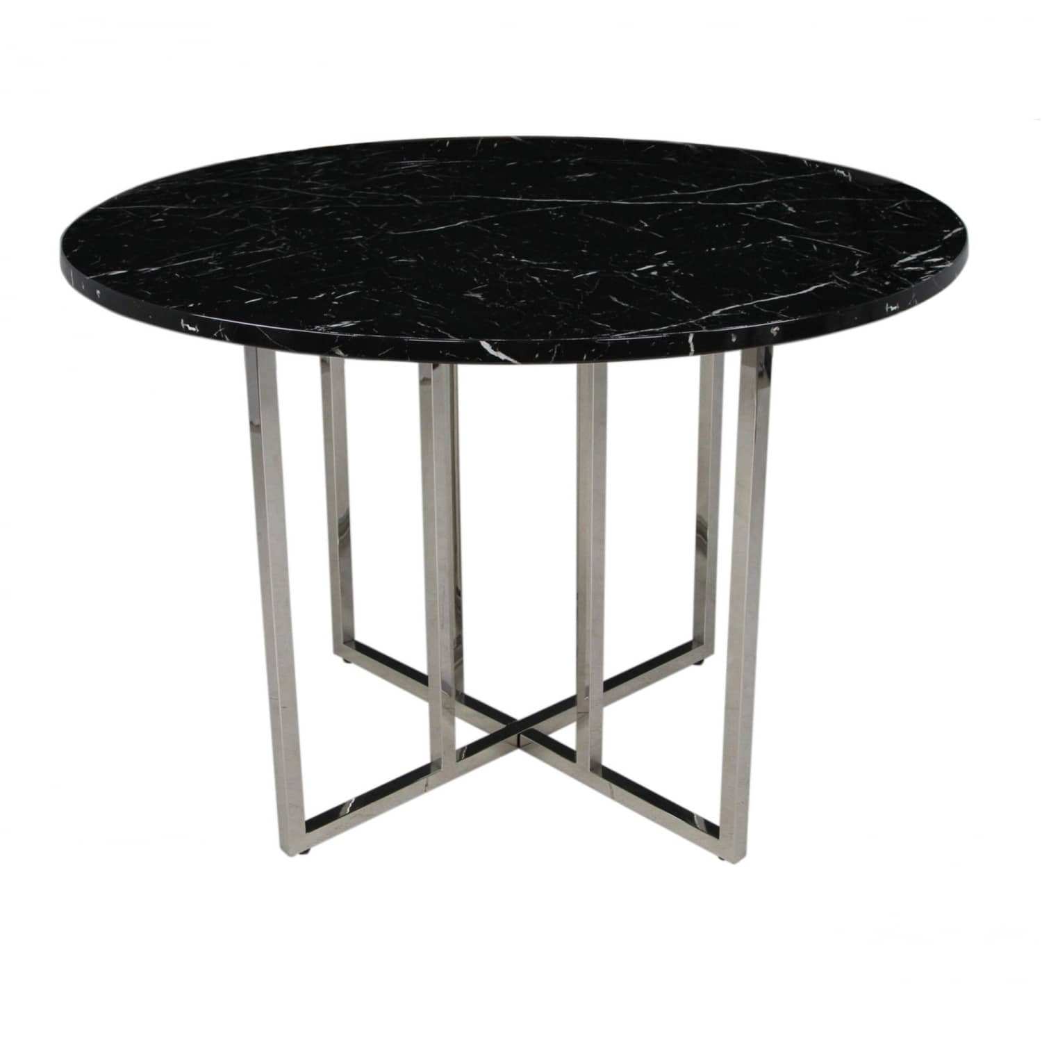 Стол обеденный Баррель F-1375, 110х110х75 см, черный мрамор - изображение 1