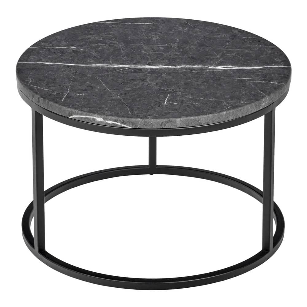 Набор кофейных столиков Tango серый мрамор с чёрными ножками, 2шт - изображение 5