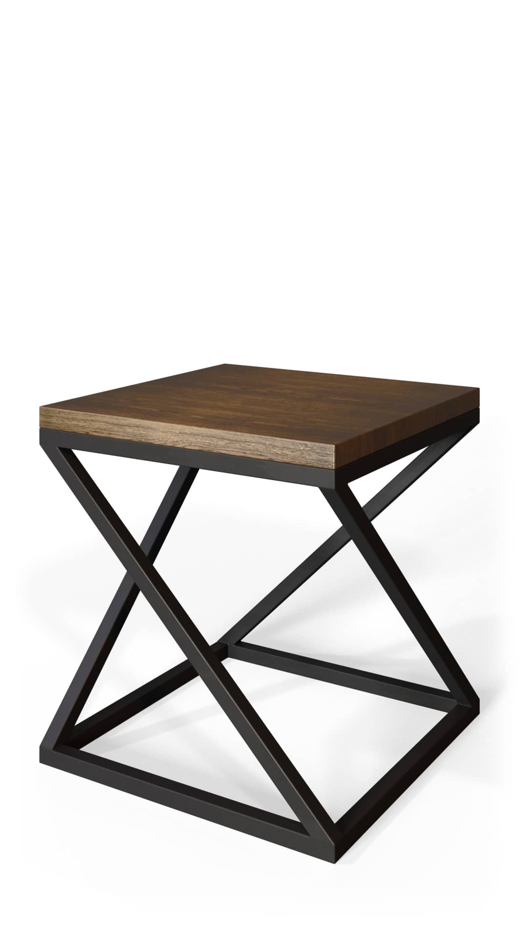 Стол в стиле лофт 50х50х53,2 см, МДФ, металл, темное дерево - изображение 1