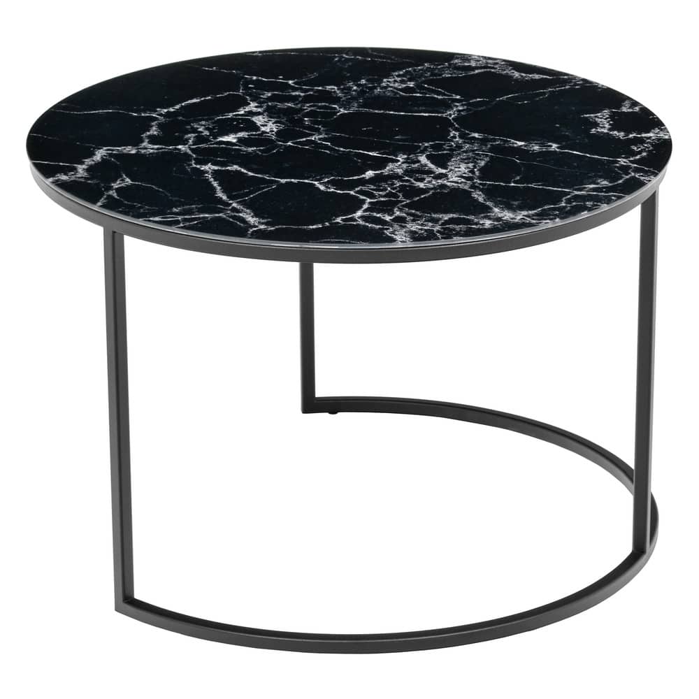 Набор кофейных столиков Tango чёрный мрамор с чёрными ножками, 2шт - изображение 5