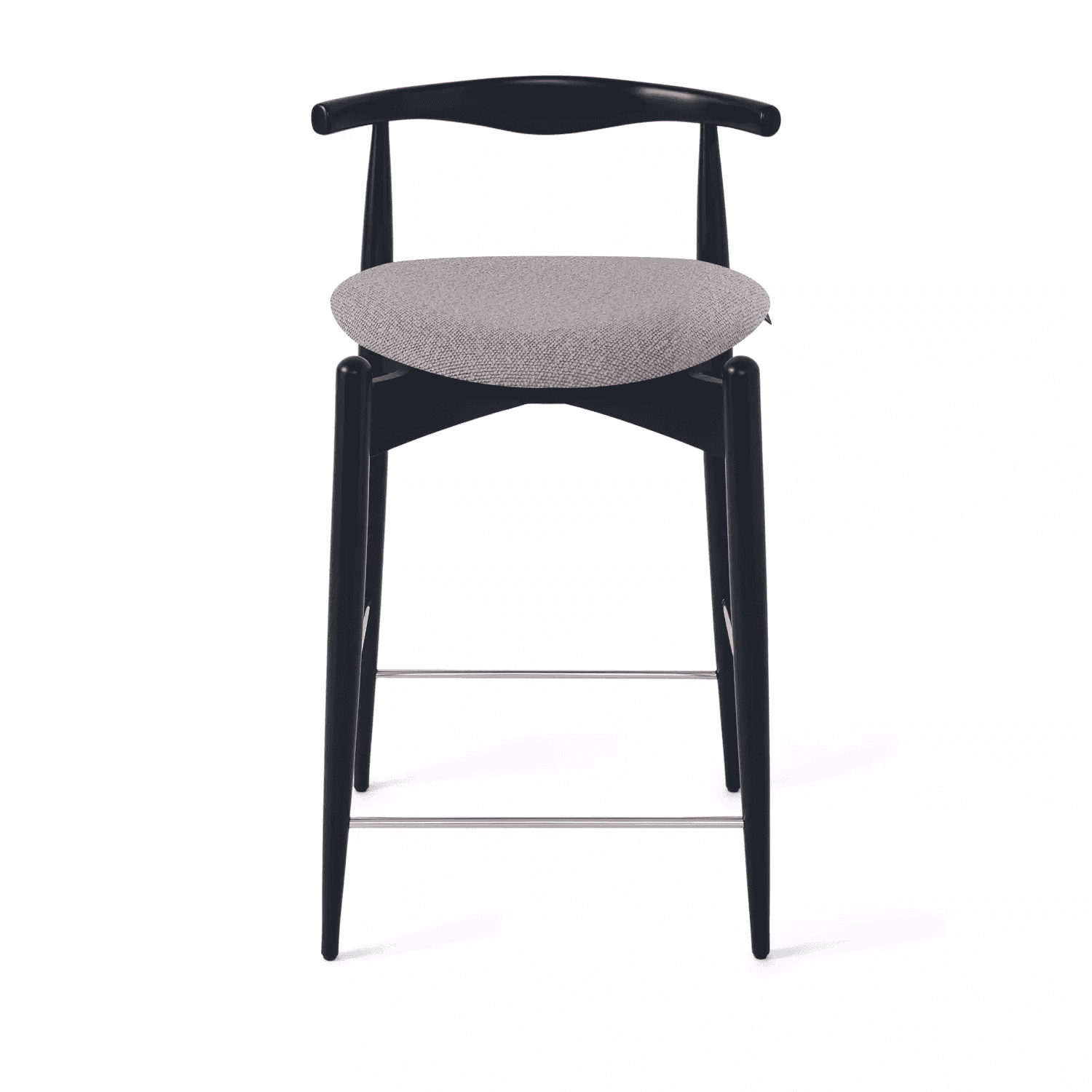 Полубарный стул Hans, бук натуральный черный, серый - изображение 1