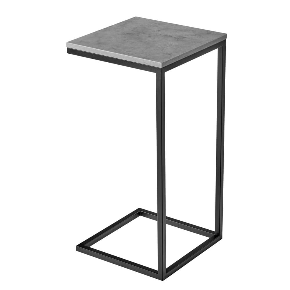Придиванный столик Loft 35х35 Бетон Чикаго с чёрными ножками - изображение 1