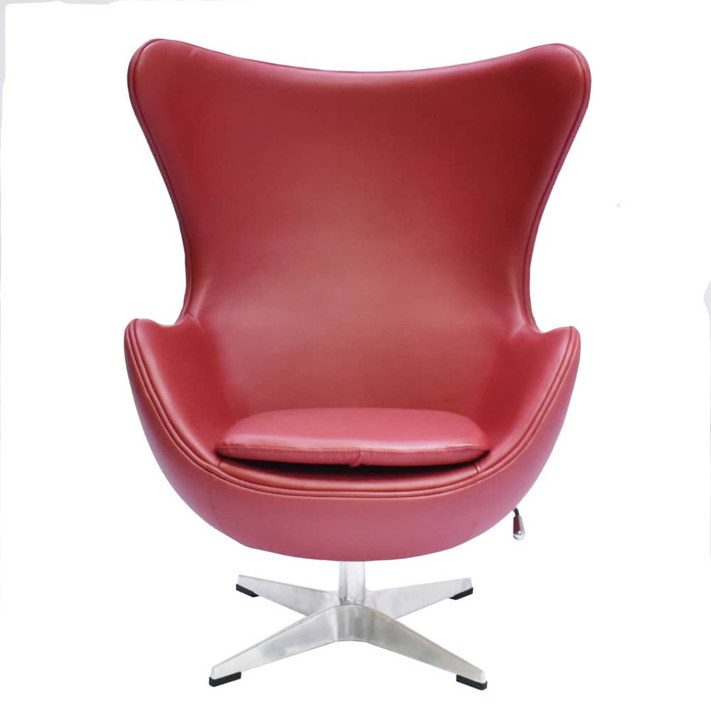Кресло EGG CHAIR красный, натуральная кожа - изображение 2