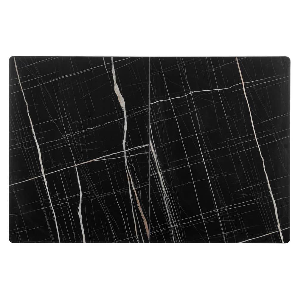 Стол Dublin раскладной 120-160х80х75 чёрный мрамор с чёрными ножками - изображение 12