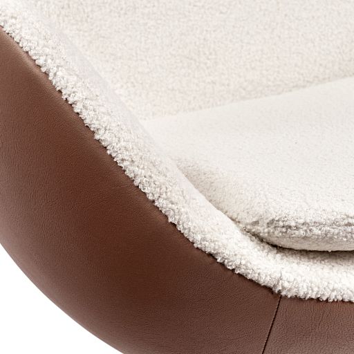 Кресло EGG STYLE CHAIR коричневый, экокожа - изображение 5