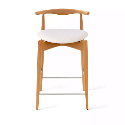 Полубарный стул Hans, бук натуральный, белый - изображение 1