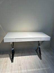 Стол-консоль Рокки MJ-001, 120х55х76 см, белый, серебро - изображение 4