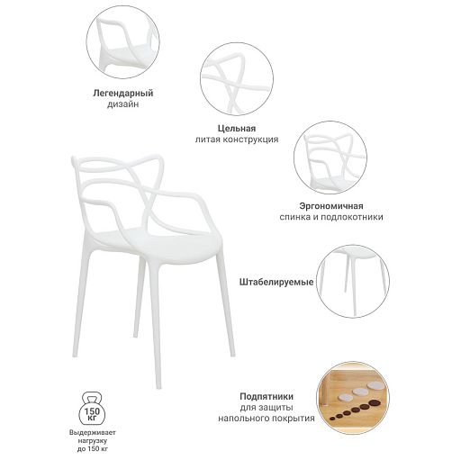 Комплект из 4-х стульев Masters белый - изображение 16