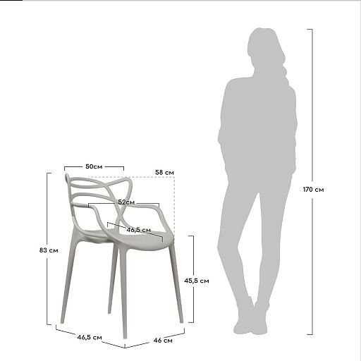 Комплект из 4-х стульев Masters прозрачный зелёный - изображение 11