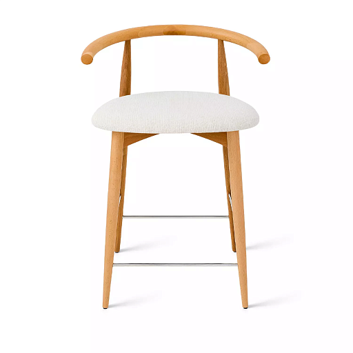 Полубарный стул Fabricius, бук натуральный, шенилл белый - изображение 1