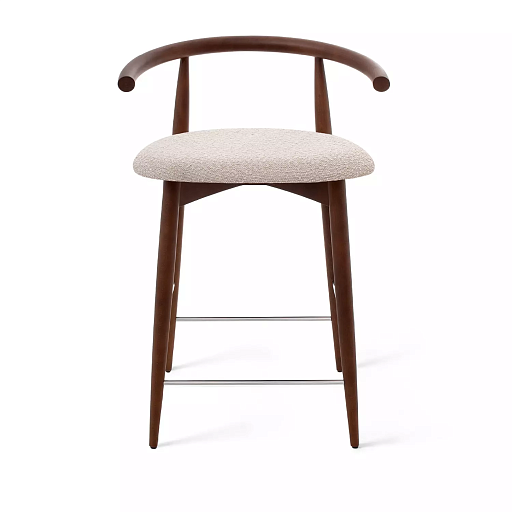 Полубарный стул Fabricius, натуральный бук, тонированный коричневым лаком, шенилл - изображение 2