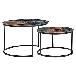 Набор кофейных столиков Tango космический с чёрными ножками, 2шт - изображение 3