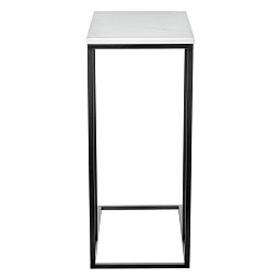Придиванный столик Loft 50x30см, белый мрамор с черными ножками - изображение 4