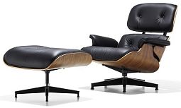 Кресло EAMES LOUNGE CHAIR кожа черный - изображение 2