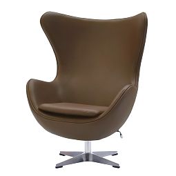 Кресло EGG STYLE CHAIR коричневый, экокожа - изображение 3