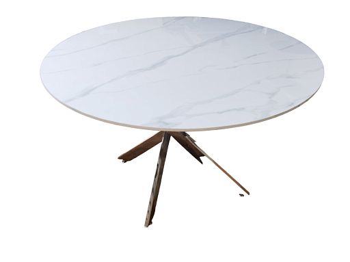Стол обеденный Элис Силвер DT-2850, 120х120х75 см, белый мрамор - изображение 1