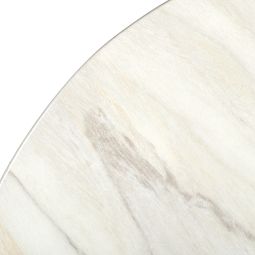 Стол Liverpool диам.100см, керамогранит белый мрамор с хромированными ножками - изображение 5