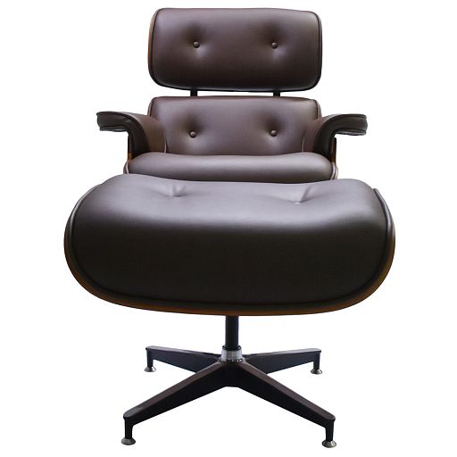 Кресло EAMES LOUNGE CHAIR и оттоманка EAMES LOUNGE CHAIR коричневые - изображение 2