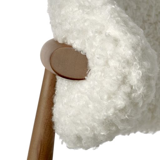 Стул Lucas белый искусственный мех с ножками цвета орех - изображение 6