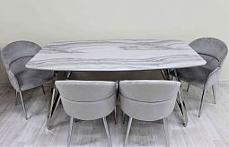 Стол обеденный Соар F-1194,180х100х76 см, белый мрамор - изображение 2