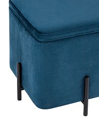 Пуф Грейс квадрат с ящиком велюр синий - изображение 5