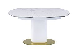Стол обеденный раскладной Атриум MC22122DT, 140(200)х100х77 см, белый мрамор - изображение 1