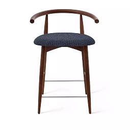 Полубарный стул Fabricius, натуральный бук, тонированный коричневым лаком, шенилл черный - изображение 1