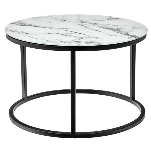 Набор кофейных столиков Tango белый мрамор с черными ножками - изображение 6