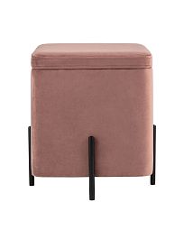 Пуф Грейс квадрат с ящиком велюр пыльно-розовый - изображение 2