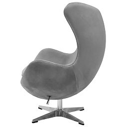 Кресло EGG STYLE CHAIR серый, искусственная замша - изображение 4