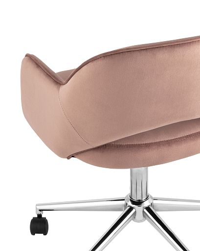 Кресло компьютерное Кларк велюр розовый - изображение 7
