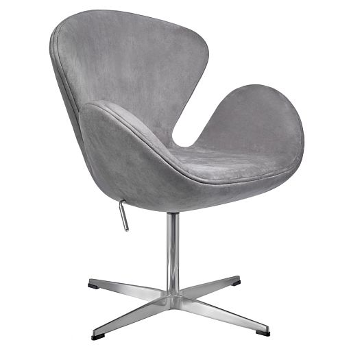 Кресло SWAN STYLE CHAIR серый, искусственная замша - изображение 1
