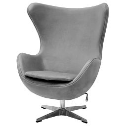 Кресло EGG STYLE CHAIR серый, искусственная замша - изображение 3