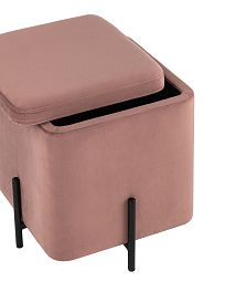 Пуф Грейс квадрат с ящиком велюр пыльно-розовый - изображение 4