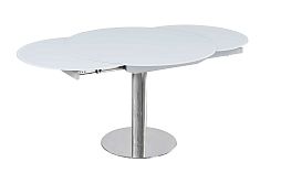 Стол обеденный раскладной Флорис MC6225DT-W,102(166)х102х77 см, белое стекло - изображение 2