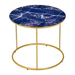 Набор кофейных столиков Tango темно-синий с ножками матовое золото, 2шт - изображение 3