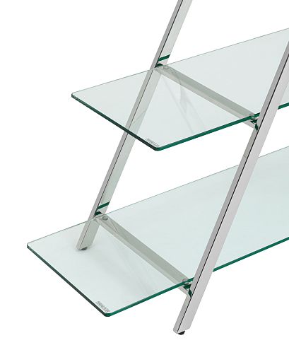 Стеллаж Гейт прозрачное стекло сталь серебро - изображение 3