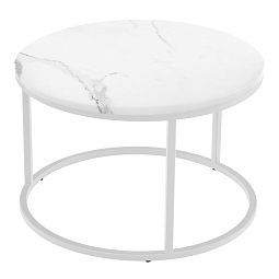 Набор кофейных столиков Tango белый мрамор с белыми ножками, 2шт - изображение 5