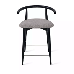 Полубарный стул Fabricius, бук натуральный черная эмаль, шенилл темно-серый - изображение 1