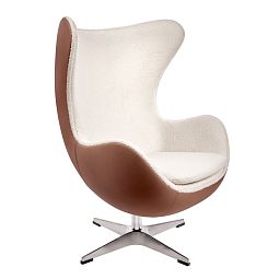Кресло EGG STYLE CHAIR коричневый, экокожа - изображение 1
