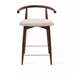 Полубарный стул Fabricius, натуральный бук, тонированный коричневым лаком, шенилл - изображение 1