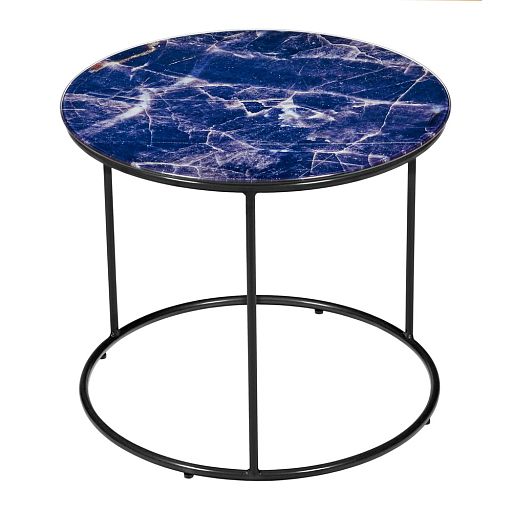 Набор кофейных столиков Tango темно-синий с чёрными ножками, 2шт - изображение 3