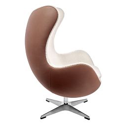 Кресло EGG STYLE CHAIR коричневый, экокожа - изображение 3