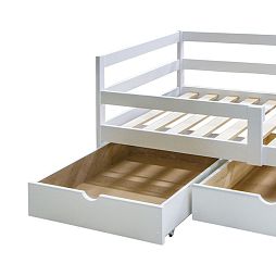Ящик для кроватки 80x80x20см, массив сосны, белая эмаль - изображение 1